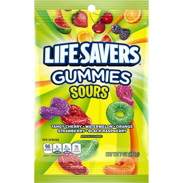 Life Savers Lifesavers Gummi Sour Peggable Candy 7 oz. Packet, PK12 267233 - main